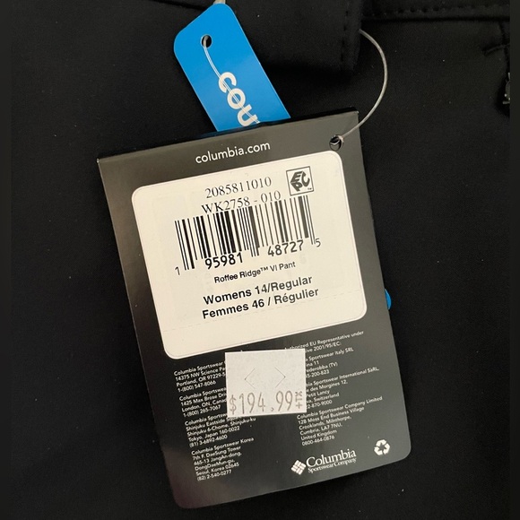 Columbia Roffee Ridge VI black snow pants sz 14 - Picture 2 of 14